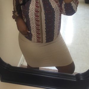 Tan Pencil Skirt